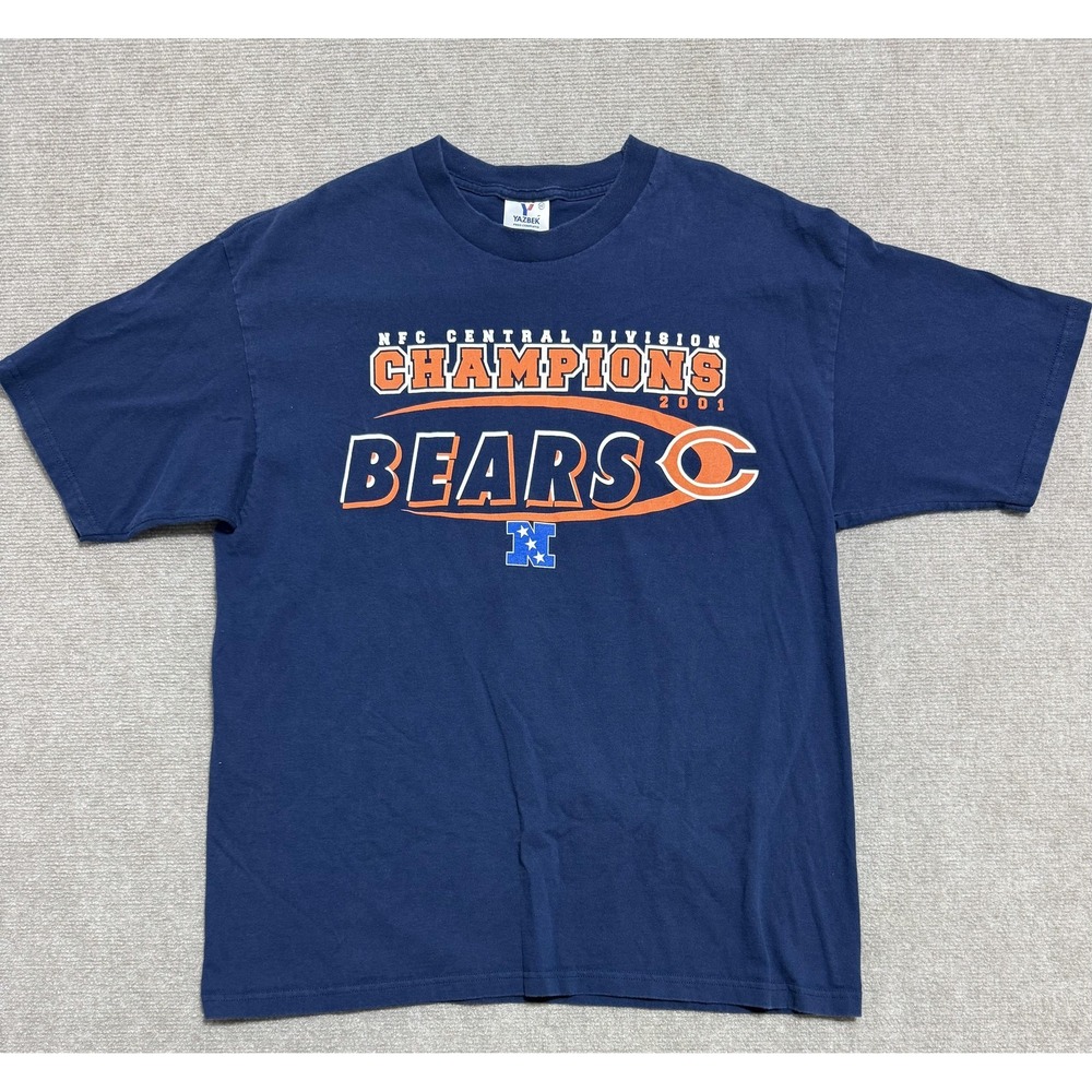 Vintage Chicago Bears Shirt Mens XL Navy NFL Football 2001 NFC Central Champions